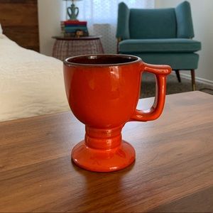 🐞 Frankoma Flame Red Orange Pedestal Mug
